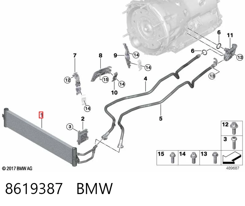 8619387 BMW Chłodnica automatycznej/mechanicznej skrzyni biegów