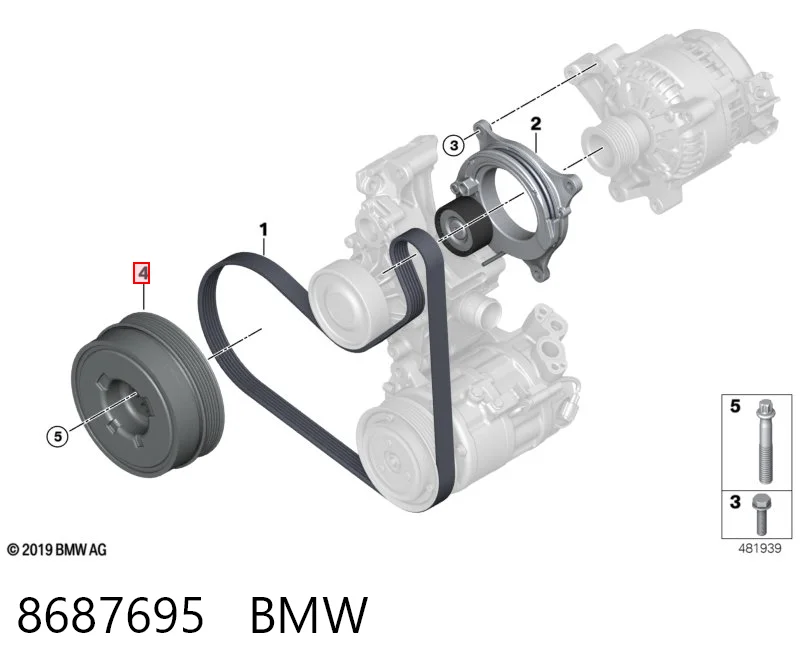 8687695 BMW Koło pasowe wału korbowego