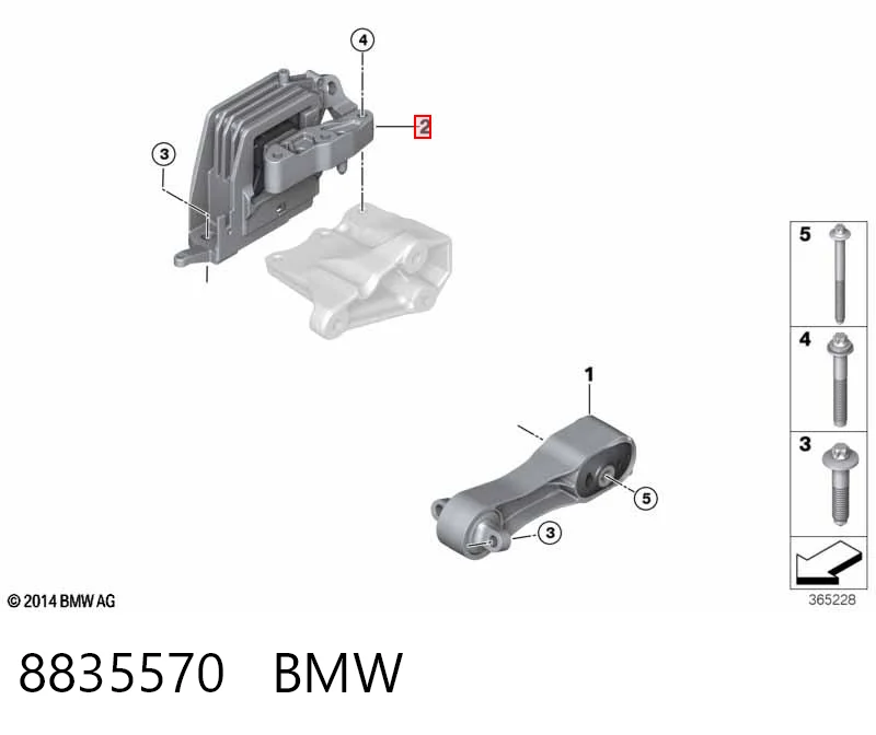 8835570 BMW Poduszka (podpora) silnika prawa