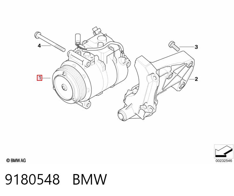 9180548 BMW Sprężarka klimatyzacji