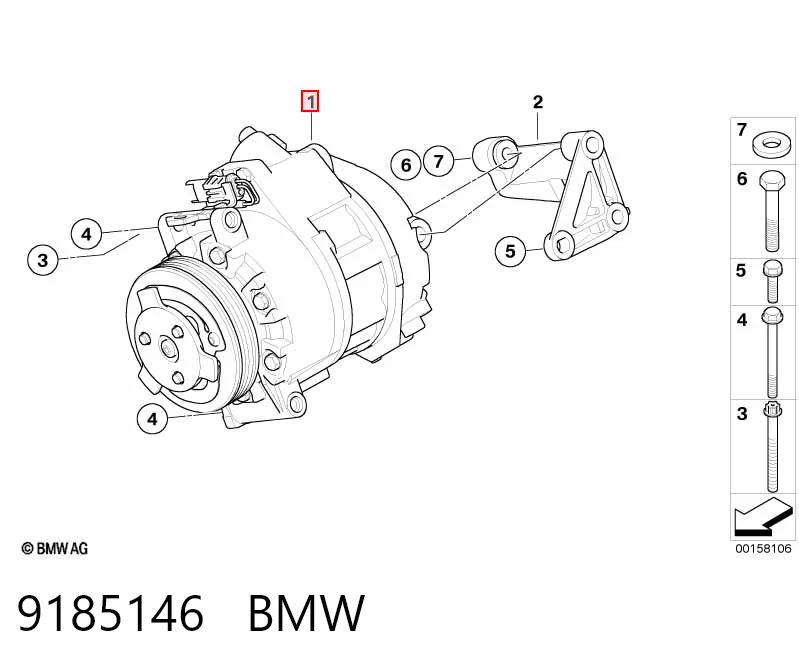 9185146 BMW Sprężarka klimatyzacji