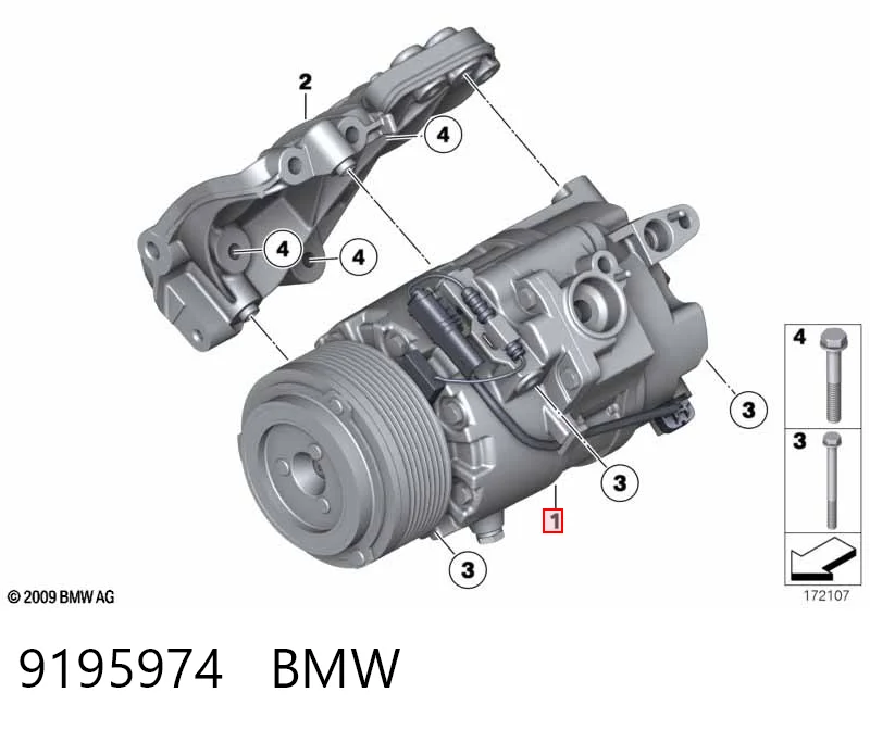 9195974 BMW Sprężarka klimatyzacji