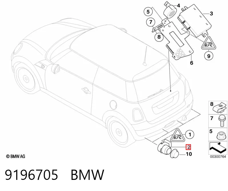 9196705 BMW Czujnik parkowania przedni