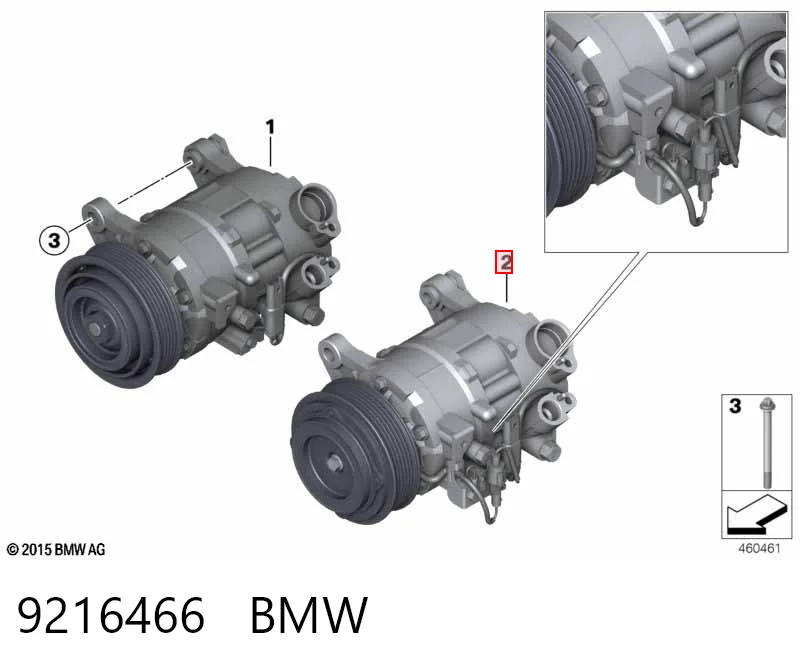 9216466 BMW Sprężarka klimatyzacji