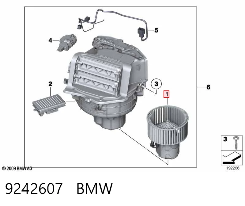 9242607 BMW Silniczek wentylatora nagrzewnicy (ogrzewacza wnętrza)