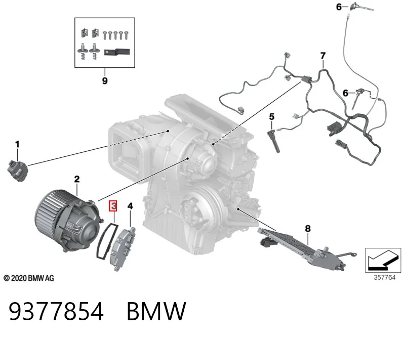 9377854 BMW Rezystor wentylatora nagrzewnicy (ogrzewacza kabiny)