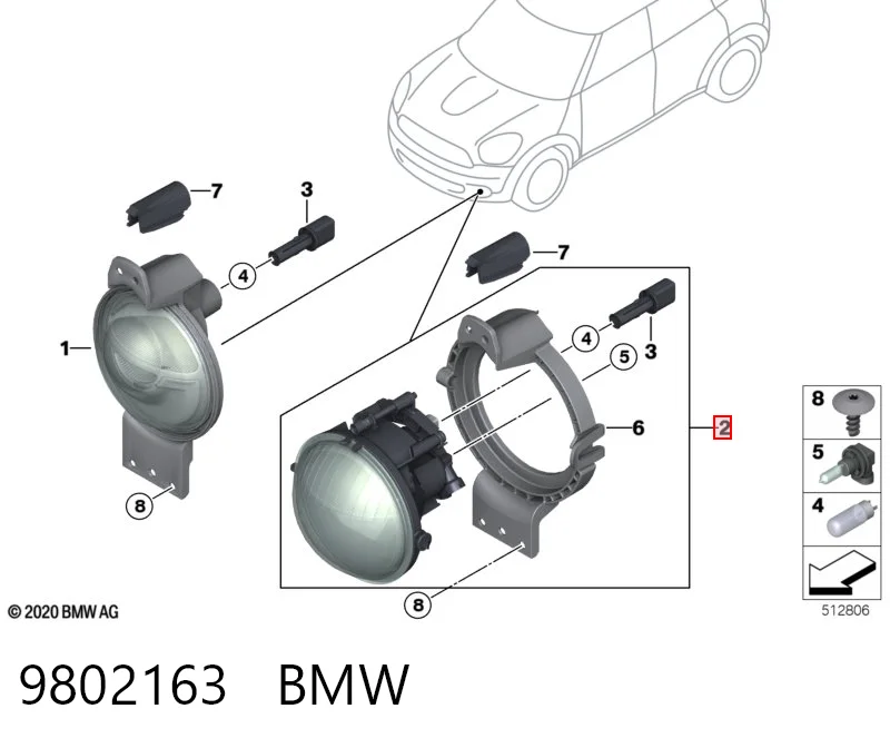  Lampa przeciwmgielna lewa/prawa Mini COUNTRYMAN 
