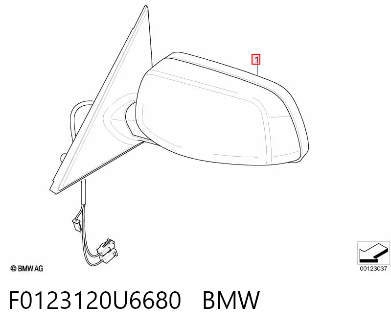Lusterko wsteczne prawe BMW 5 sedana (E60) (2003 - 2009) cena, od 105,14 USD
