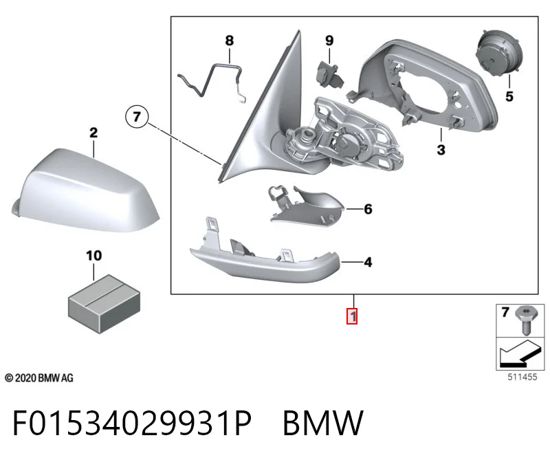 Lusterko wsteczne prawe do BMW 5  F10